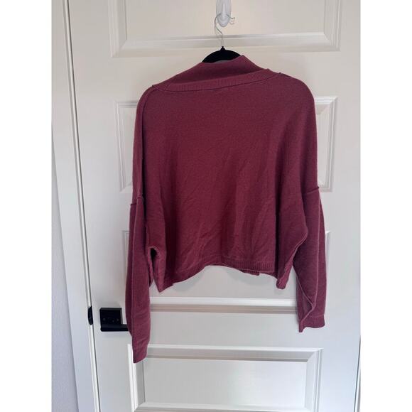 Free People Cashmere Cropped Sweater Pink/Purple/Red Size M - Picture 7 of 7
